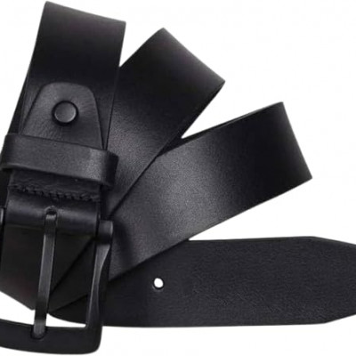 Genuine Leather Belt for Men with Classic Pin Buckle