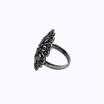 Silver-Plated Oxidised Adjustable Finger Ring